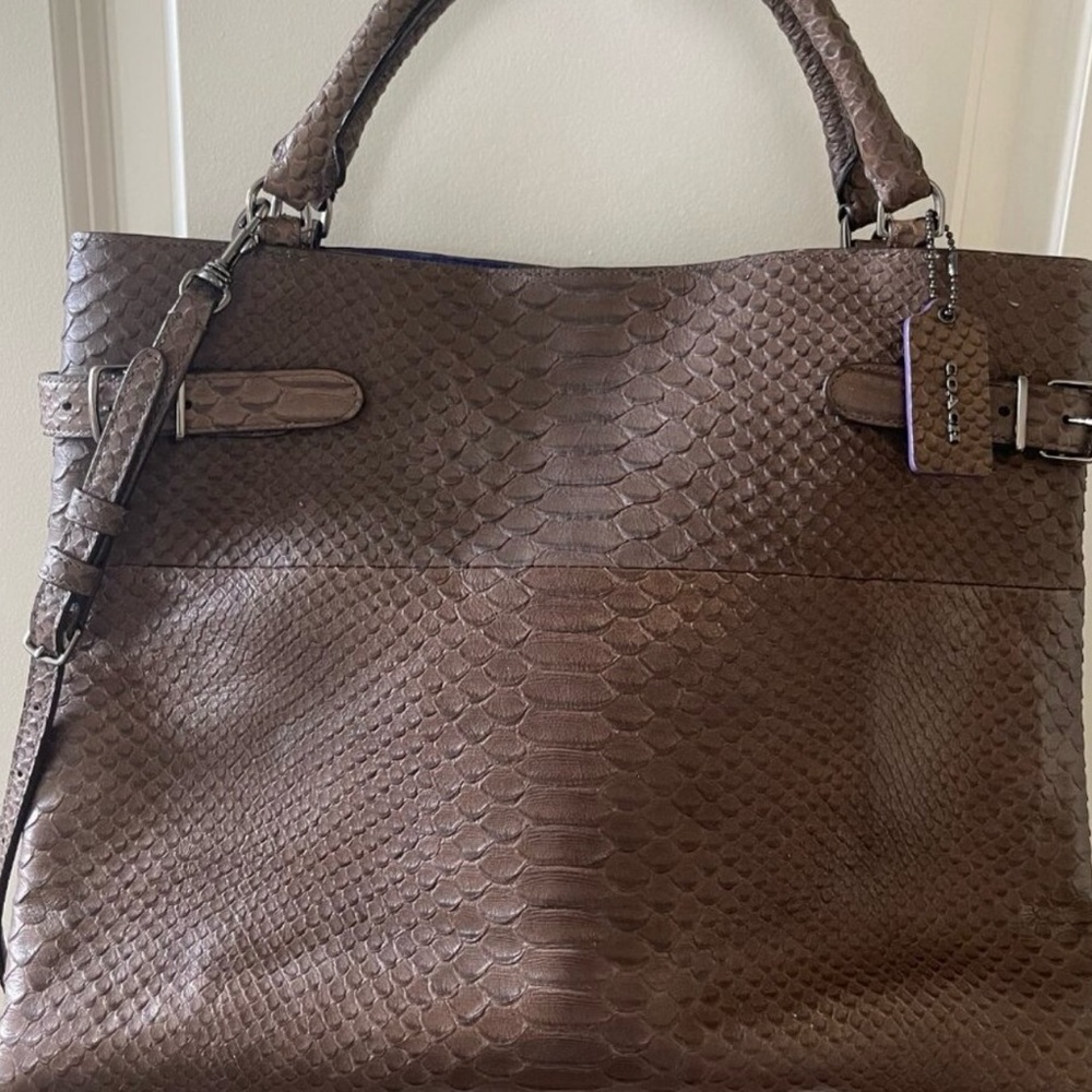 Coach Brown Textured Borough Bag - Picture 2 of 7
